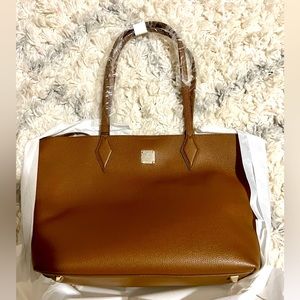 MCM Liz Reversible Medium Tote/Shopping Bag, Brown, Brand New w/Tag